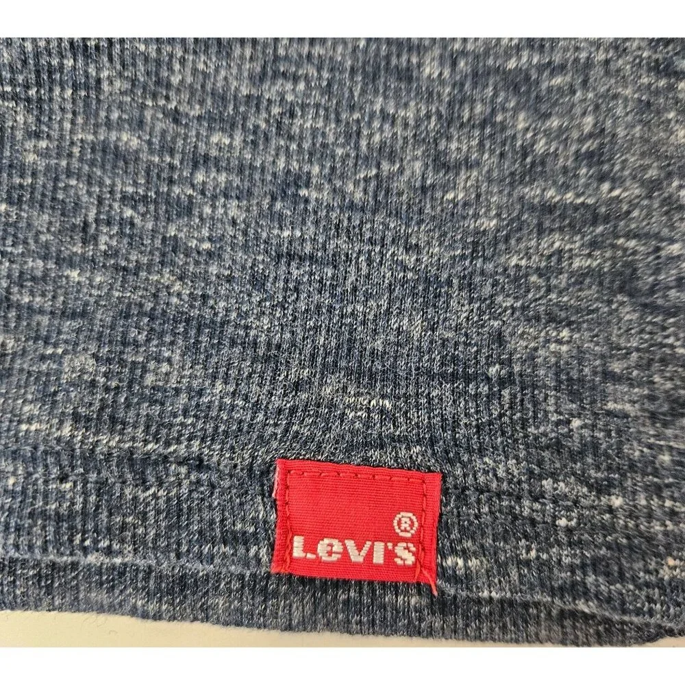Levi's Kids Pajama Set Size 10 Long Sleeve Henley Top Pants Blue Heather Comfort